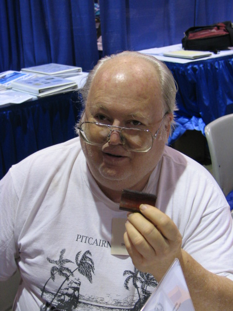 Steve Pendleton holds the Kitching 1.18 Handstamp